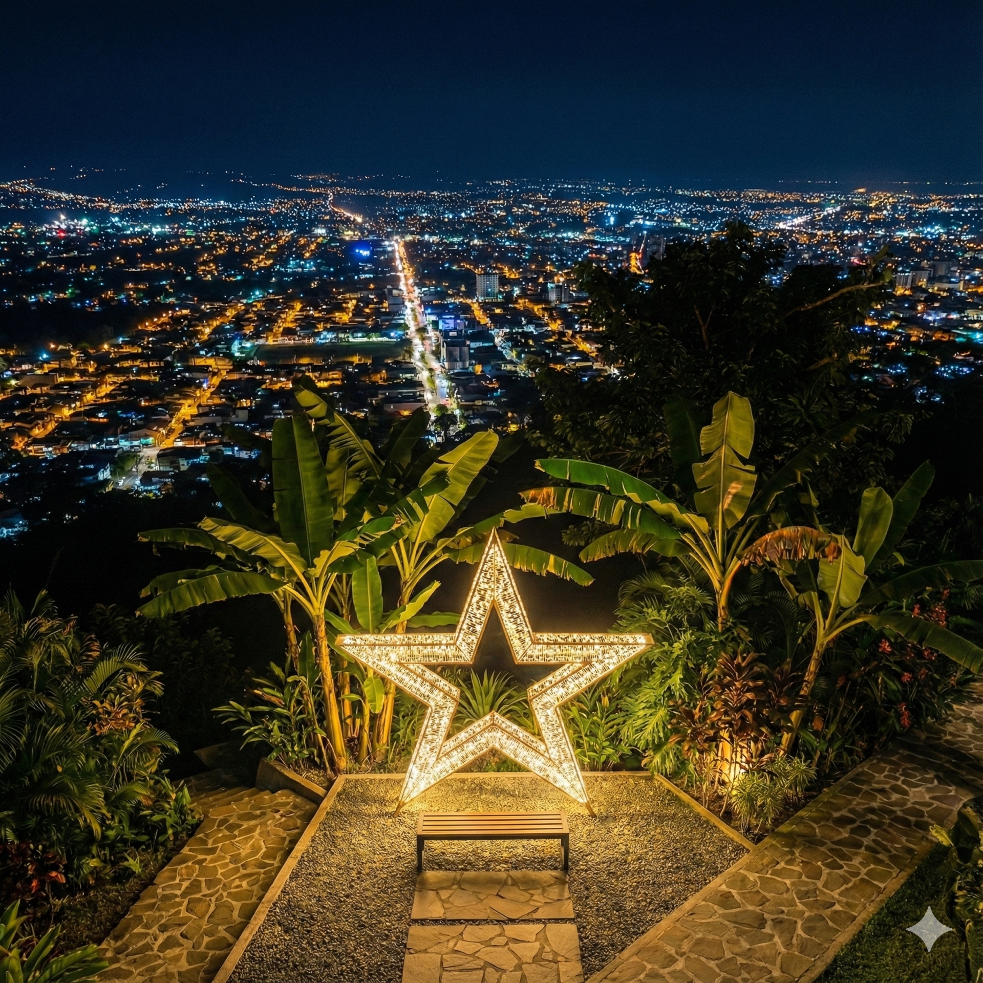 Vista espectacular del atardecer desde Ébano Mirador