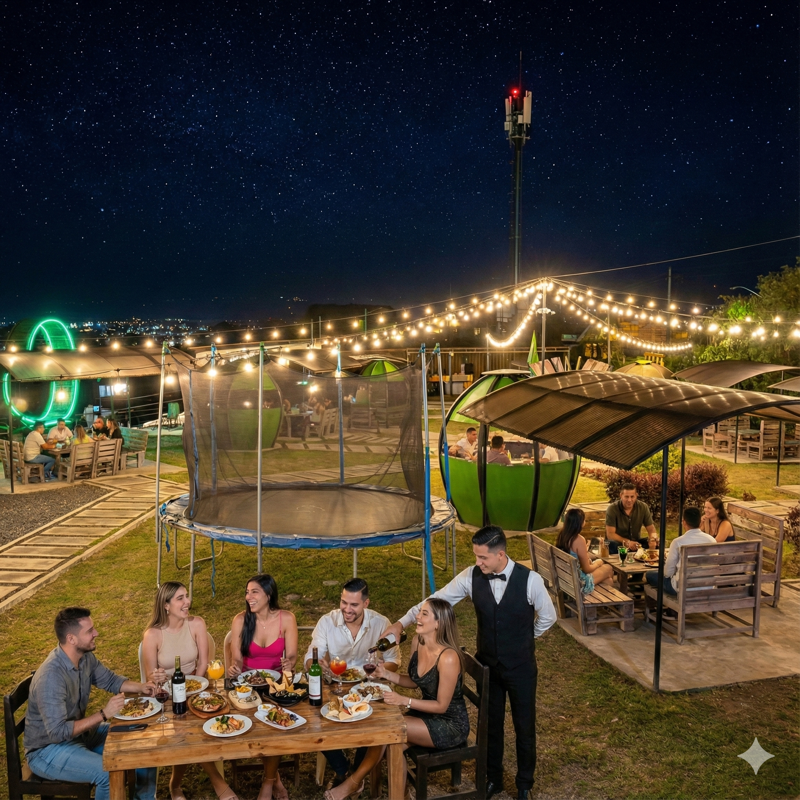 Gente celebrando en Ébano Mirador